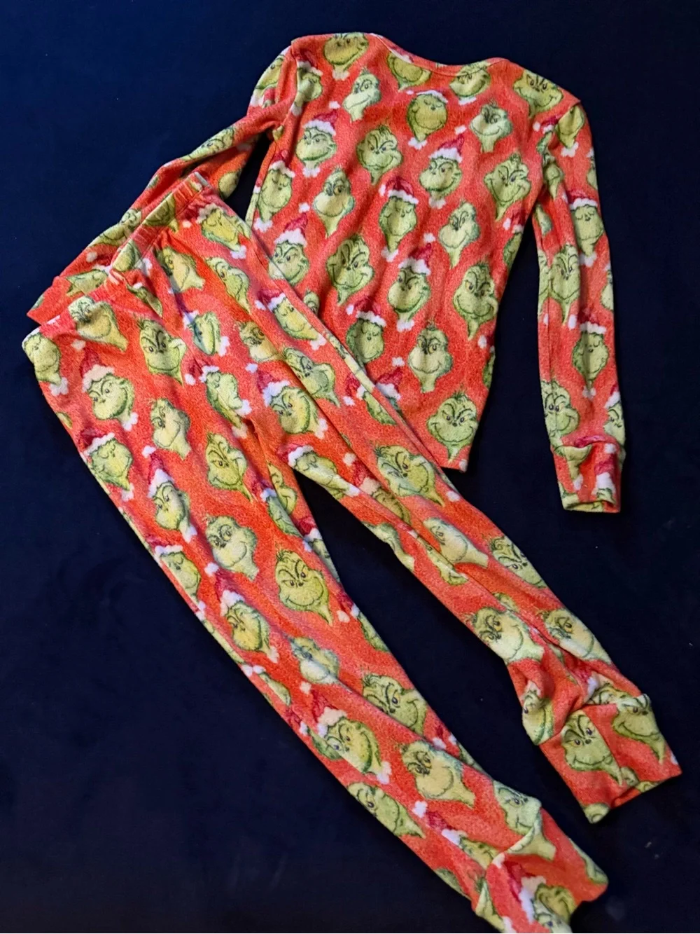 Posh Peanut  limited edition Red Grinch Print Kids Pajama Set